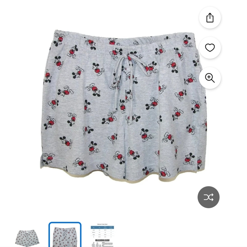 Junior's cotton blend sleep shorts size 3/5 small Mickey mouse by Disney